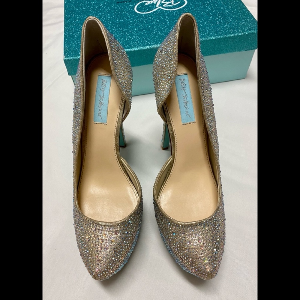 Brand New Crystal Embellished Platform Pumps